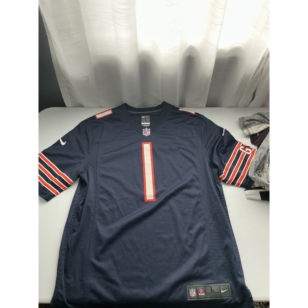 Nike Chicago Bears Justin Fields‎ #1 Jersey NFL Football Navy Blue L